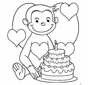 Curious George Birthday Coloring Pages