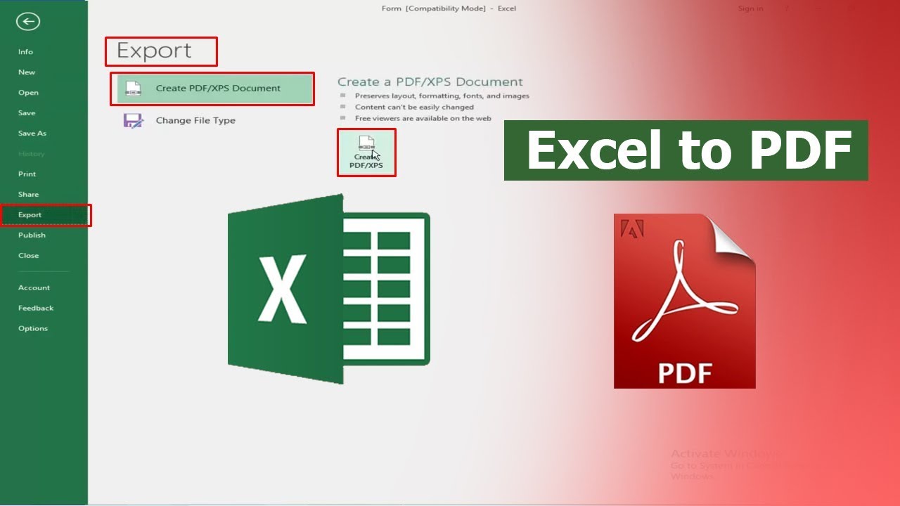 Excel to PDF
